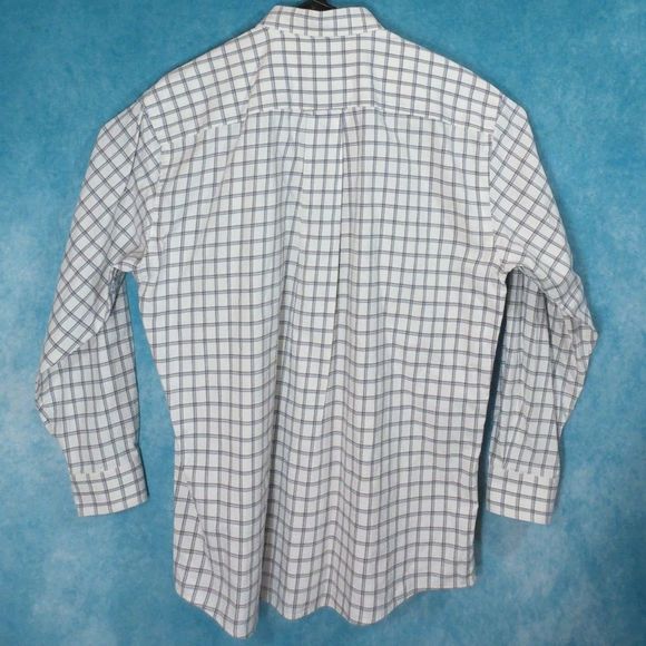 ORVIS Long Sleeve Button Down Men's Shirt, 10% Cashmere, White/Gray, Size Large - Picture 2 of 4